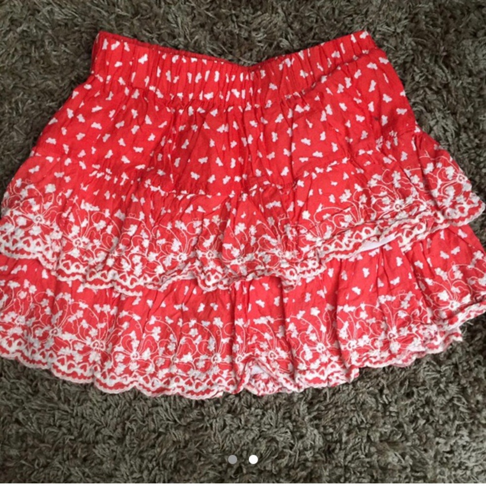 NWOT orange butterfly ruffle frill  skirt